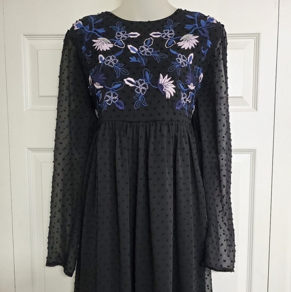 Kaari Blue Black Babydoll Dress - XL